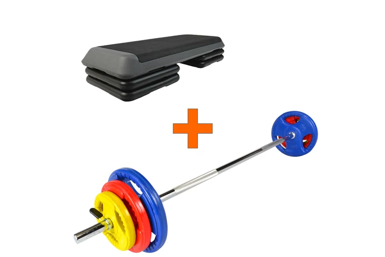 Muscle Mania Fitness MegaStore Yoga & Pilates Special: Morgan Aerobic Commercial Step & Morgan 23.5kg Pump Set Combo