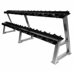 Musclemania-fitness EQUIPMENT STRENGTH SPECIAL! 10-40kg Commercial Rubber Round Dumbbell Set + 2-Tiers Dumbbell Rack