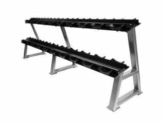 Musclemania-fitness EQUIPMENT STRENGTH SPECIAL! 10-40kg Commercial Rubber Round Dumbbell Set + 2-Tiers Dumbbell Rack