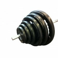 Musclemania-fitness EQUIPMENT STRENGTH 100kg STANDARD RUBBER COATED WEIGHTS & BARBELL SET