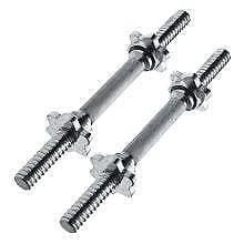 Musclemania-fitness EQUIPMENT STRENGTH Solid Chromed 14″ Spinlock Dumbbell Handles - 28mm Diameter (Pair)