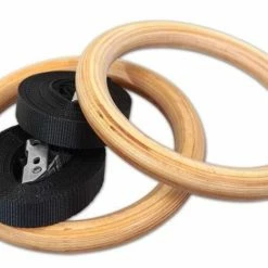 Musclemania-fitness SPECIAL - Wooden Gymnastic Rings Set (Gym Ring)