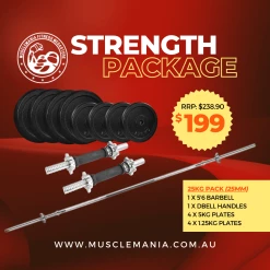 Musclemania Fitness MegaStore EQUIPMENT STRENGTH 25KG Strength Package (25mm)