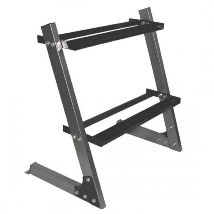 Musclemania-fitness 2 Tier Rubber Hex Dumbbell Storage Rack