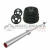 Musclemania-fitness EQUIPMENT STRENGTH SPECIAL: 100Kg Rubber Olympic Weight/Bar Package