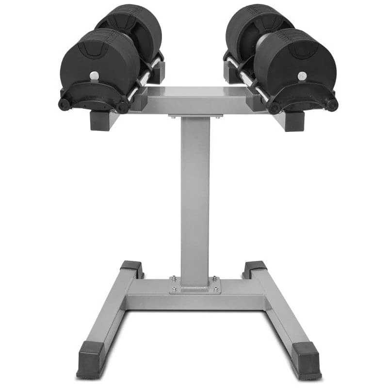 Musclemania Fitness MegaStore RevoLock 64kg Adjustable Dumbbell Set With Stand (32kg Pair) - IN STOCK NOW