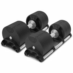 Musclemania Fitness MegaStore RevoLock 64kg Adjustable Dumbbell Set With Stand (32kg Pair) - IN STOCK NOW
