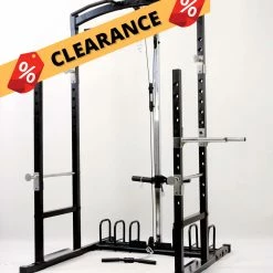Musclemania Fitness MegaStore CLEARANCE - Lifting Cage With Lat Pulldown Station Plate Loaded