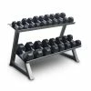 Musclemania-fitness Bodyworx 7492-2 Flat Tray Double Dumbbell Rack Commercial-Grade (135cm Long) Dumbbells