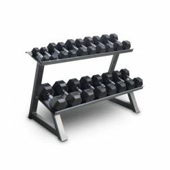 Musclemania-fitness Bodyworx 7492DBR Dumbbell Rack (4 Flat Trays) Commercial-Grade (220cm Long)
