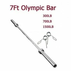 Musclemania-fitness EQUIPMENT STRENGTH 7ft Olympic Barbell (214cms) 700lbs Rating, With Collars