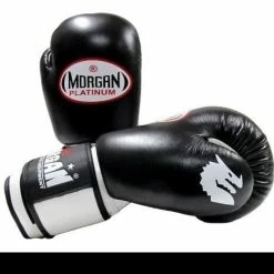 Musclemania-fitness MORGAN PLATINUM LEATHER SPARRING GLOVES (10 -12 -14 -16oz) MMA COMBAT