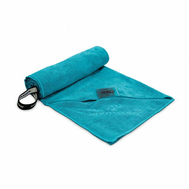 Muscle Mania Fitness MegaStore BODYWORX TEAL MICROFIBRE GYM TOWEL