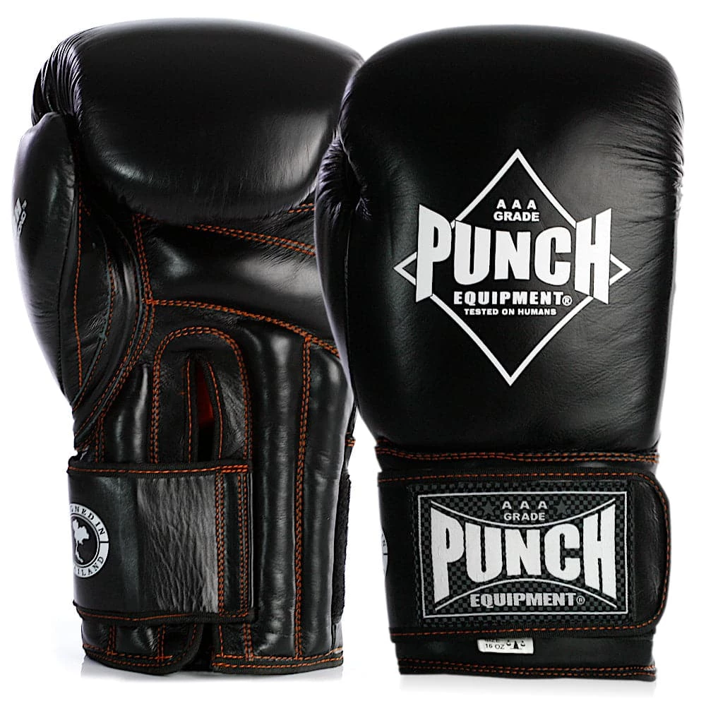 Musclemania Fitness MegaStore AAA Punch Black Diamond Muay Thai Gloves MMA COMBAT