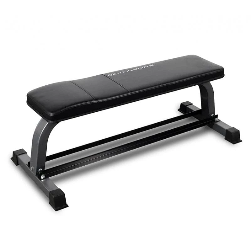Musclemania-fitness Bodyworx C302FB Flat Bench With Dumbbell Rack EQUIPMENT STRENGTH