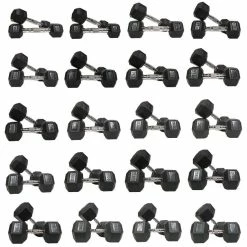 Musclemania Fitness MegaStore EQUIPMENT STRENGTH RUBBER HEX DUMBBELL