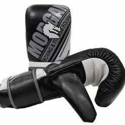 Musclemania Fitness MegaStore MMA COMBAT Morgan Aventus Leather Curved Bag Mitts