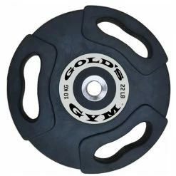 Musclemania Fitness MegaStore GOLD'S GYM PREMIUM OLYMPIC RUBBER GRIP WEIGHT PLATES Weights & Barbells