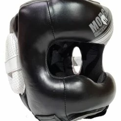 Musclemania-fitness MMA COMBAT Morgan Nose Protector Leather Sparring Head Guard