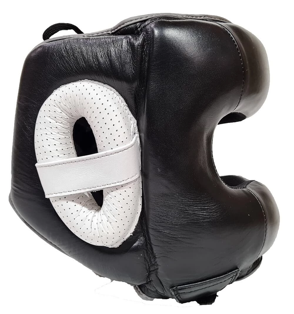 Musclemania-fitness MMA COMBAT Morgan Nose Protector Leather Sparring Head Guard