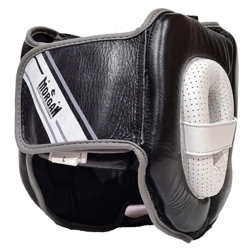 Musclemania-fitness MMA COMBAT Morgan Nose Protector Leather Sparring Head Guard