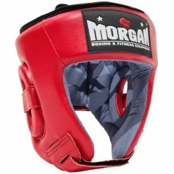 Musclemania-fitness Morgan Platinum Open Face Leather Head Guard