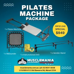 Musclemania Fitness MegaStore Pilates Machine Package With Cardio Rebounder + Stand (New In Box) Yoga & Pilates
