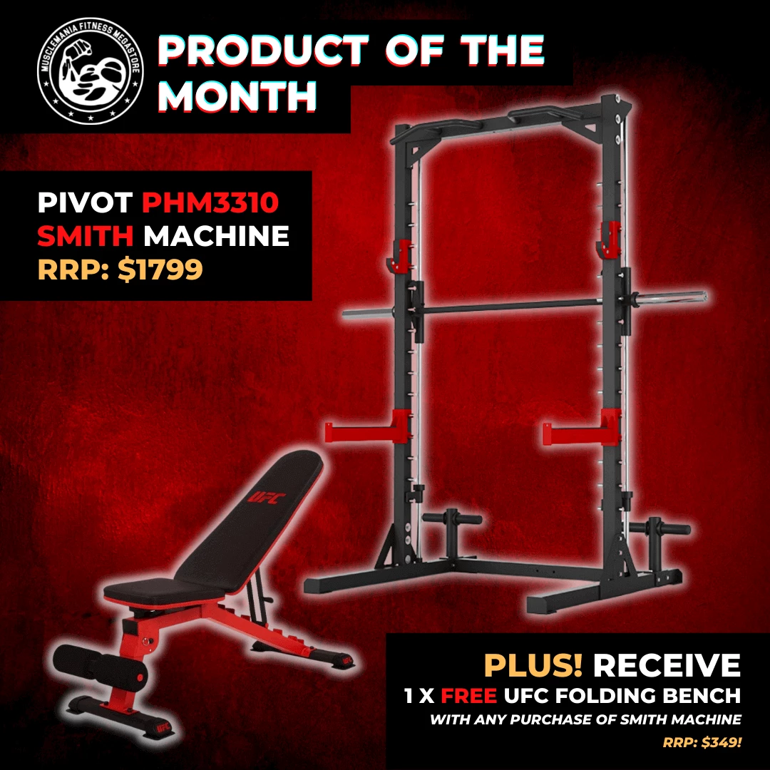 Musclemania-fitness Pivot PHM3310 Deluxe Smith Machine + FREE UFC FID Bench EQUIPMENT STRENGTH