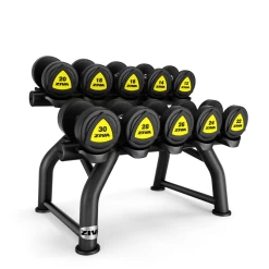 Muscle Mania Fitness MegaStore Ziva ST2 Commercial-Grade 5 Pair Horizontal Dumbbell Rack (Dumbbells Not Included)