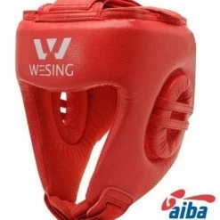 Musclemania-fitness Morgan Wesing AIBA Approved Leather Head Guard MMA COMBAT