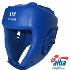 Musclemania-fitness Morgan Wesing AIBA Approved Leather Head Guard MMA COMBAT