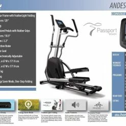 Musclemania-fitness CLEARANCE SPECIAL - Andes 7I Elliptical Cross Trainer, Folding Design