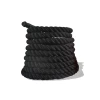 Musclemania-fitness Climbing Rope 7 Metres X 1.5"Black, With Hoop (Battle Rope) EQUIPMENT STRENGTH