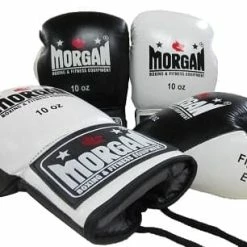 Musclemania-fitness MMA COMBAT MORGAN LACE UP LEATHER FIGHT NIGHT BOXING GLOVES (8 - 10oz)