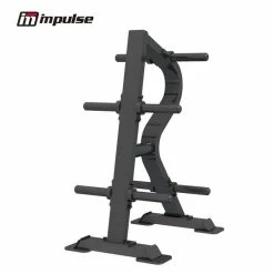 Musclemania Fitness MegaStore Impulse Sterling SL7010 Olympic Plate Rack Olympic Bar & Plate Storage