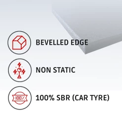 Musclemania-fitness EQUIPMENT STUDIO Morgan Commercial Grade Non-Toxic Compressed Rubber Floor Tiles (1m X 1m X 15mm)