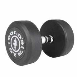 Musclemania-fitness GOLD'S GYM PREMIUM RUBBER DUMBBELLS, Sold In Pairs EQUIPMENT STRENGTH