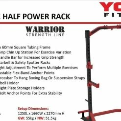 Musclemania-fitness York Delta Half Rack With Chin Up Bar And Band Hooks - In Stock Now EQUIPMENT STRENGTH