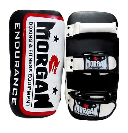 Musclemania-fitness MORGAN ENDURANCE GEL LEATHER CURVED THAI PADS (PAIR) MMA COMBAT