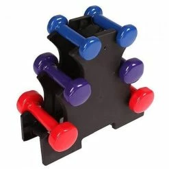 Musclemania-fitness EQUIPMENT STRENGTH Mini D-B Rack For 3 Pairs Of Vinyl Or Neoprene Dumbbells