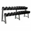 Musclemania-fitness EQUIPMENT STRENGTH SPECIAL! 10-40kg Commercial Rubber Round Dumbbell Set + 2-Tiers Dumbbell Rack