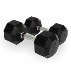 Musclemania-fitness EQUIPMENT STRENGTH Hex Dumbbell Pairs, "Class A" Commercial Grade - Rubber Coated (please Select Size)