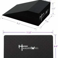 Musclemania Fitness MegaStore Squats/Calf Raise Blocks + Yoga Foam Wedge Blocks Pair + Yoga/Stretching Strap Set